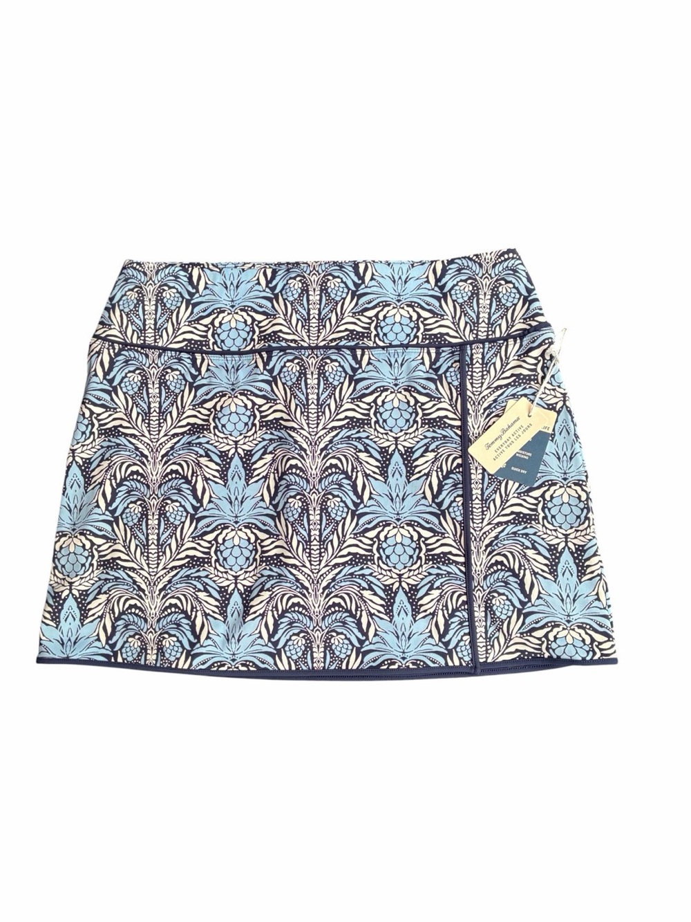 Tommy Bahama Athletic Skort Sz S Faux Wrap Blue Floral Active Golf Tennis